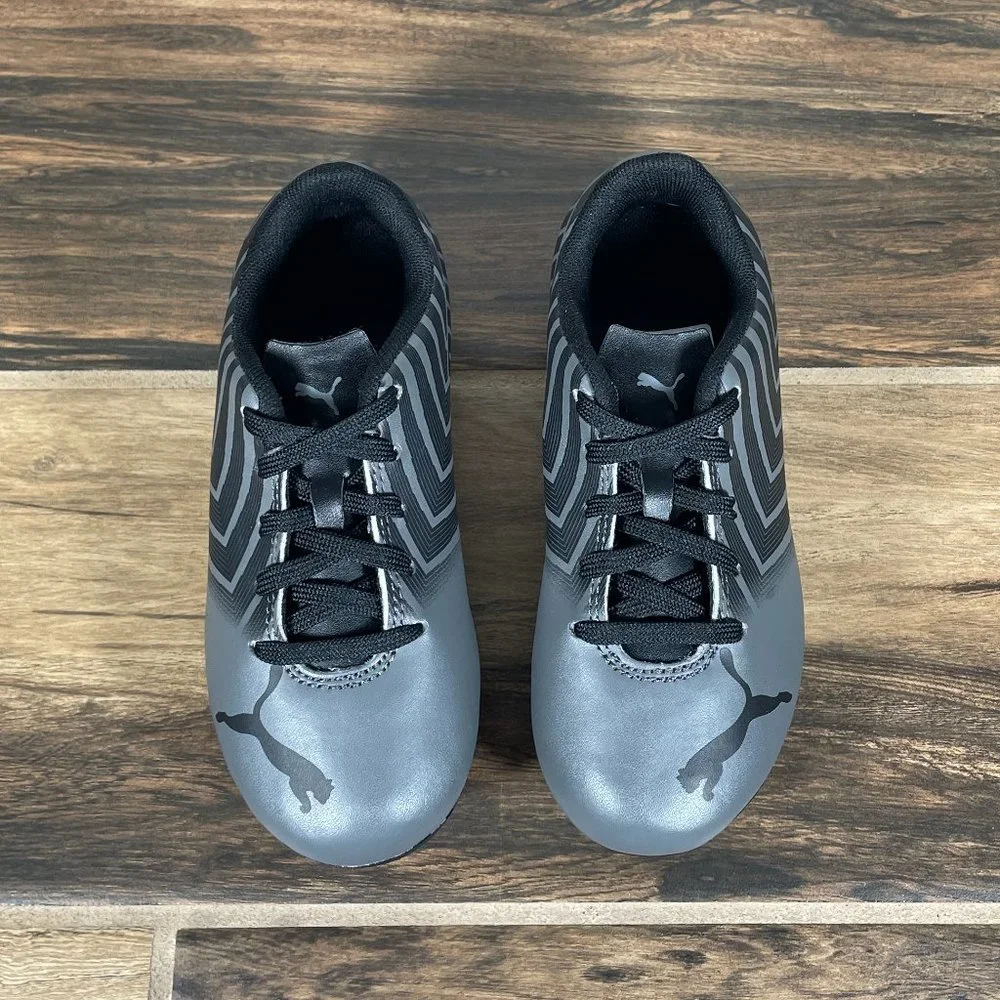 Puma Tacto II FG AG Jr Little Boys Size 11 Shoes Gray Black Soccer Futbol Cleats